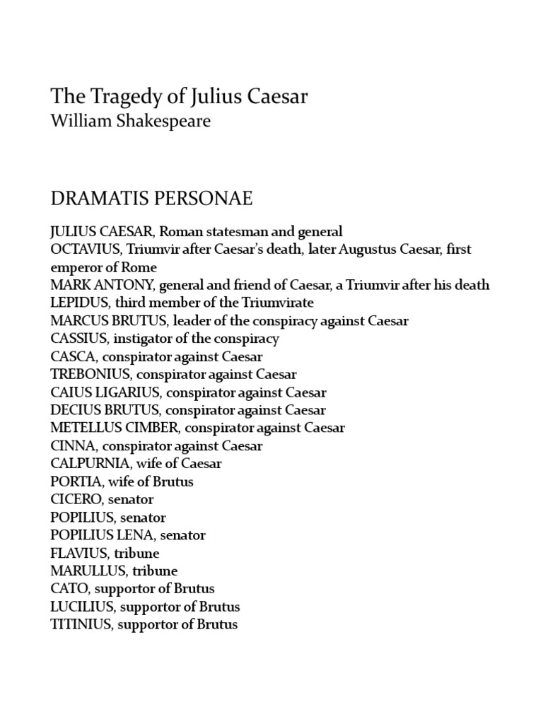 Shakespeare William Julius Caesar | PDF | Julius Caesar | Ancient Rome