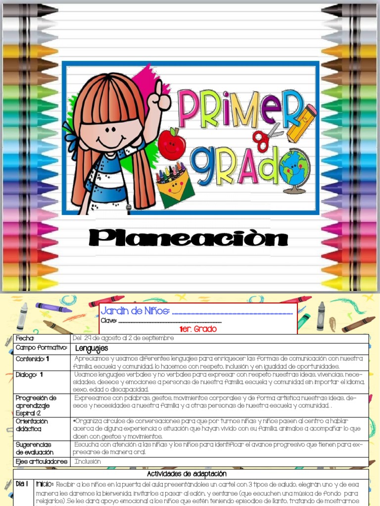 Plan 1ro. | PDF | Inclusión (Educación) | Educación de la primera infancia