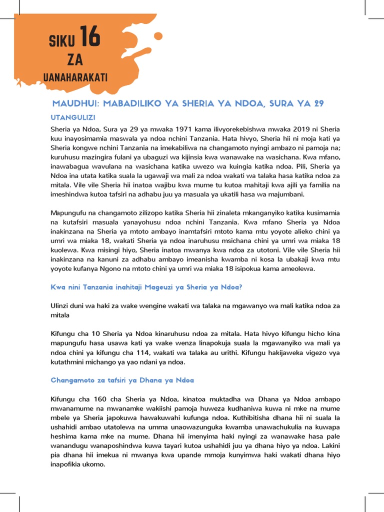 No 4 Mabadiliko Ya Sheria Ya Ndoa Final 1 Pdf