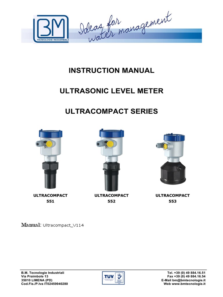 Ultrasonic Level Meter Manual | PDF | Metrology