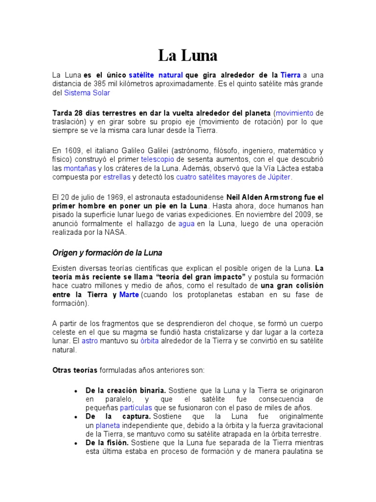 La Luna | PDF | Luna | Tierra