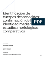 Identificación de Cuerpos Desconocidos - Confirmación de La Identidad Mediante Estudios Morfológicos Comparativos - Identificación Humana