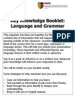 Key Knowledge for Language and Grammar