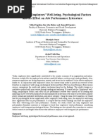 A Review of Employees' Well-Being, Psychological Factors and Its Effect On Job Performance Literature