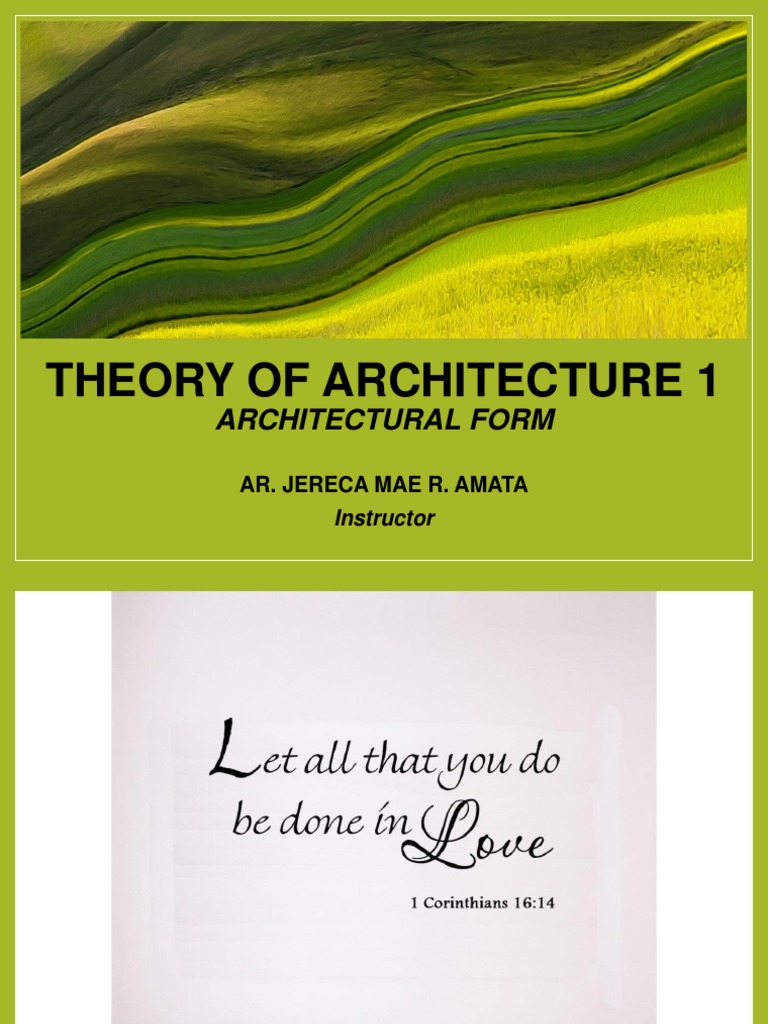 Theory of Architecture 1 - Architectural Form | PDF | Shape | Space