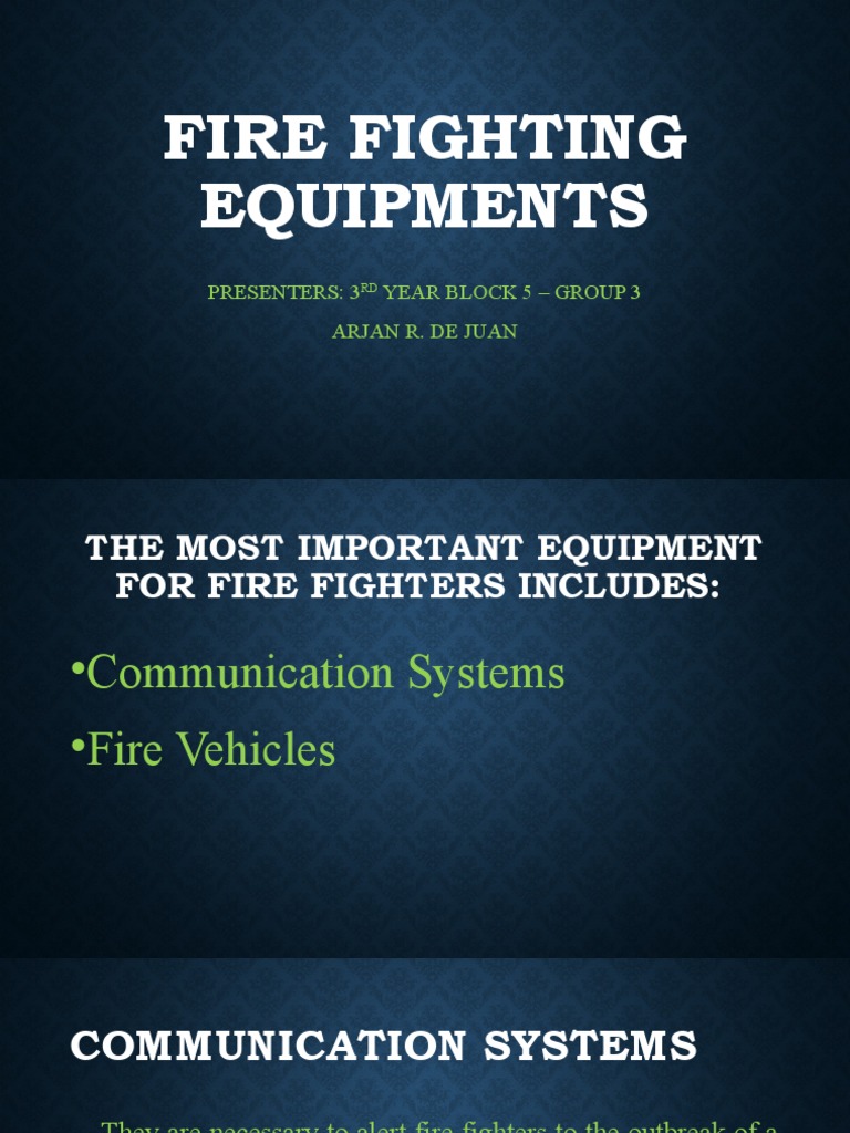 Essential Firefighting Equipment Overview | PDF | Firefighter | Fire Engine