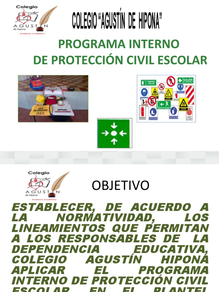 Programa Interno de Protección Civil Escolar | PDF | Defensa Civil ...