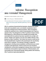 HELLP Syndrome - Recognition and Perinatal Management