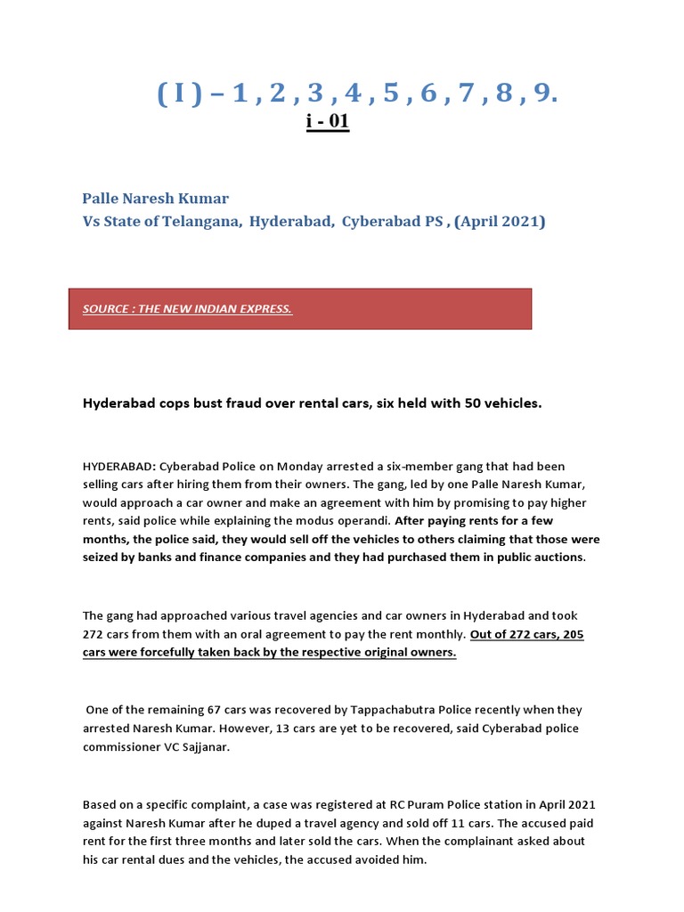 9 STCC Similar Typed Criminal Cases | PDF | Police