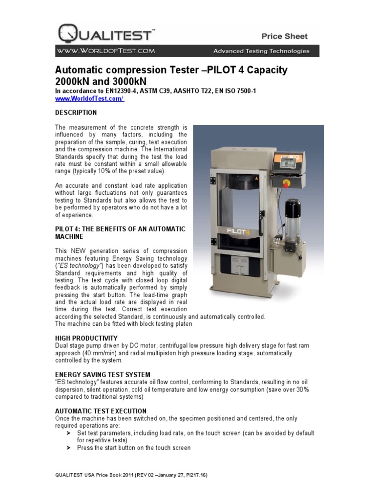 Concrete - Compression - Pilot 4 - 50-C4644 | PDF | Calibration | Pump
