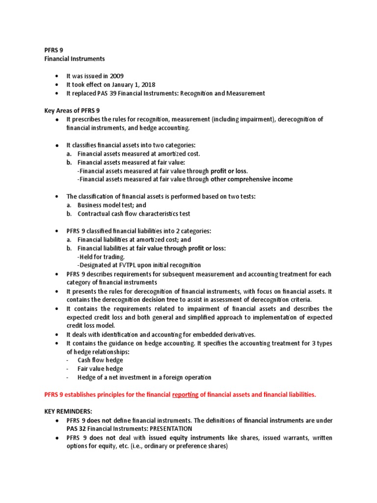 PFRS 9 | PDF | Fair Value | Historical Cost
