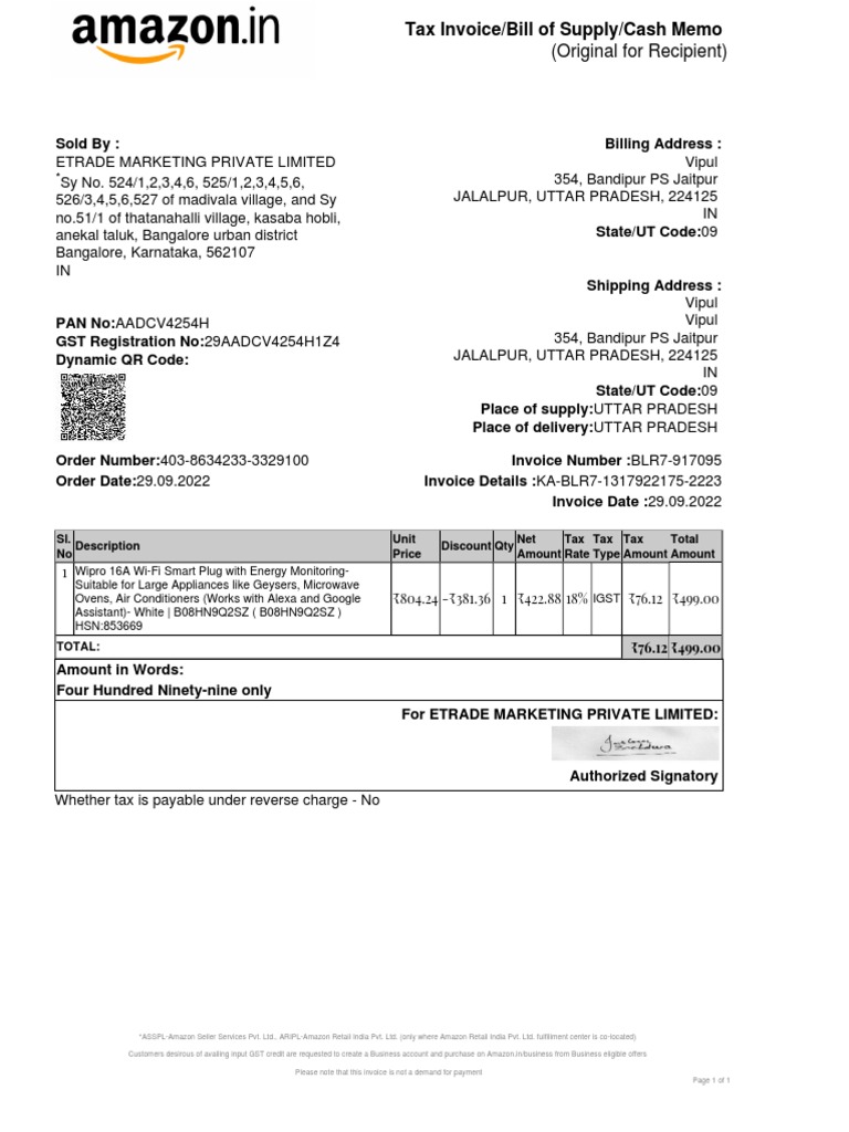 tax-invoice-for-the-sale-of-a-wipro-smart-plug-from-etrade-marketing