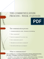 The Communucation Process - Week 19