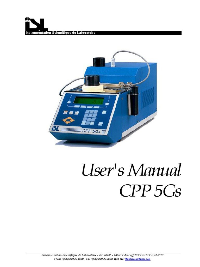 User's Manual CPP 5Gs: Instrumentation Scientifique de Laboratoire ...