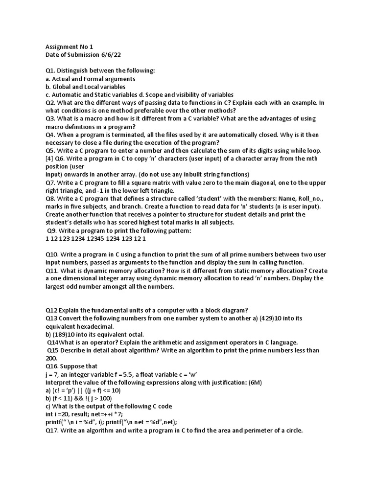 assignment-pdf-c-programming-language-parameter-computer