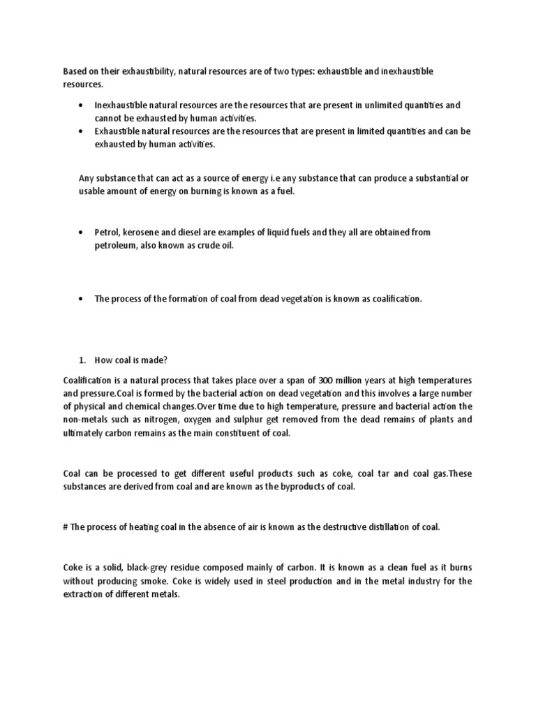 Class 8 notes coal and petrolium pdf petroleum coal