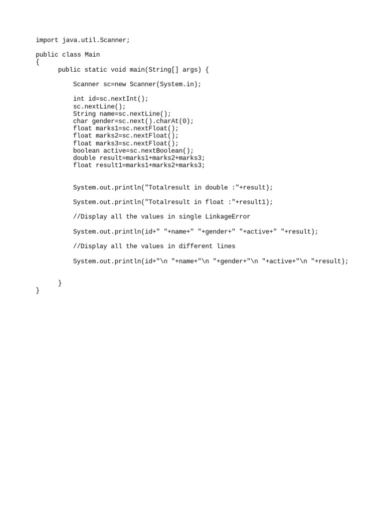 Java Scanner Code | PDF