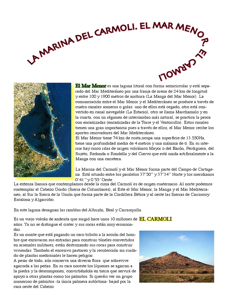 Marina del Carmolí y Mar Menor | PDF | Ciencias de la Tierra