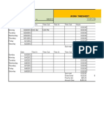 Work timesheet tracking 8 hours for pay period