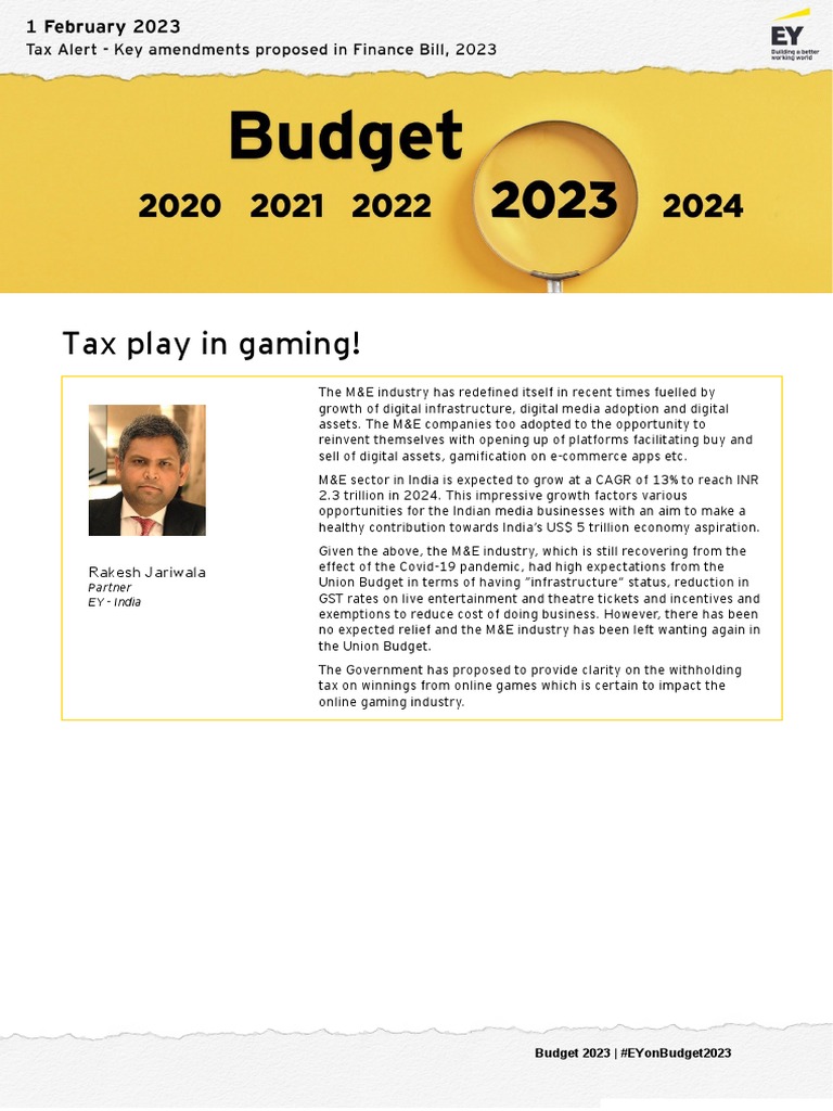 EY Budget 2023 Media and Entertainment Sector PDF Taxes