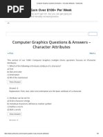 Computer Graphics Questions & Answers - Character Attributes - Sanfoundry