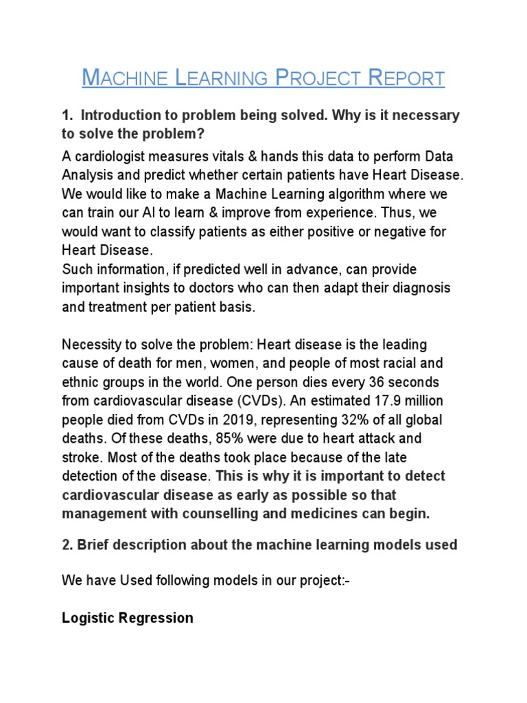 Machine Learning Project Report (Group 3) Shahbaz Khan | PDF | Receiver ...