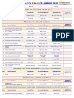 Entrance Exam Calender 2023 (Student Copy)