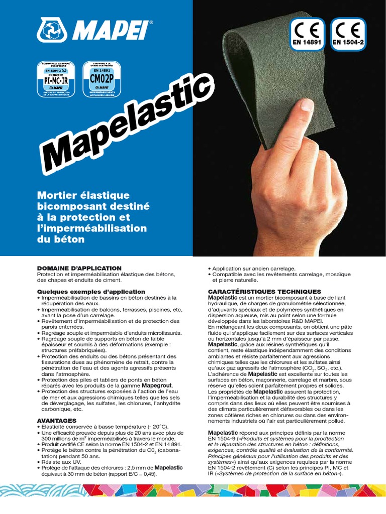 Mortier Mapelastic pour imperméabilisation | PDF | Béton | Mortier ...