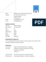 Electrical Technician Resume