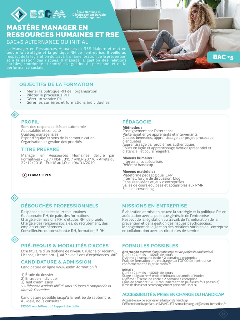 Mastere MRH Et RSE ESDM | PDF | Gestion des ressources humaines ...