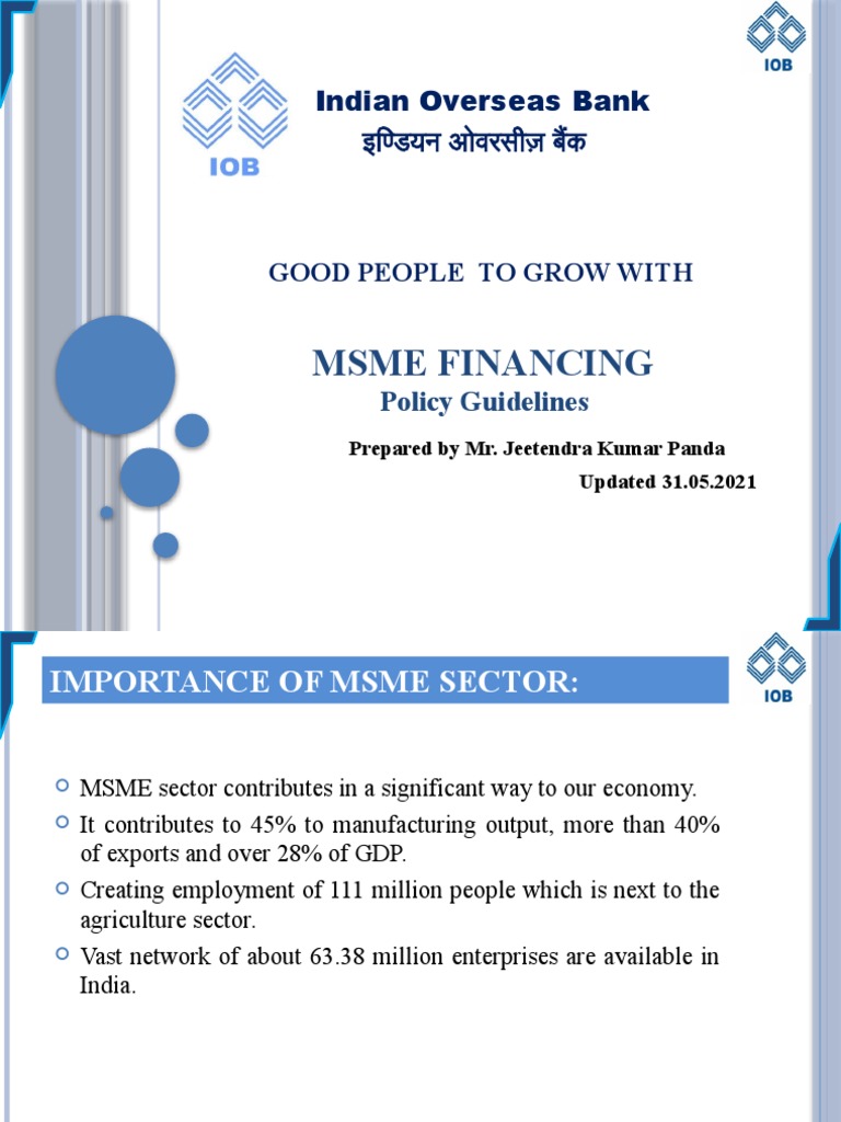 MSME Financing Guidelines 2021 | PDF | Small And Medium Sized ...