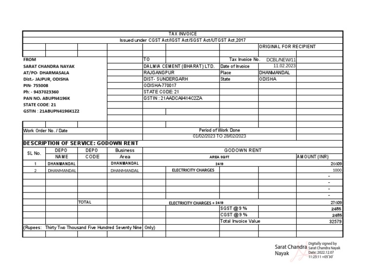 2nd GODOWN RENT BILL Feb 2023. | PDF | Economy Of India | Economies