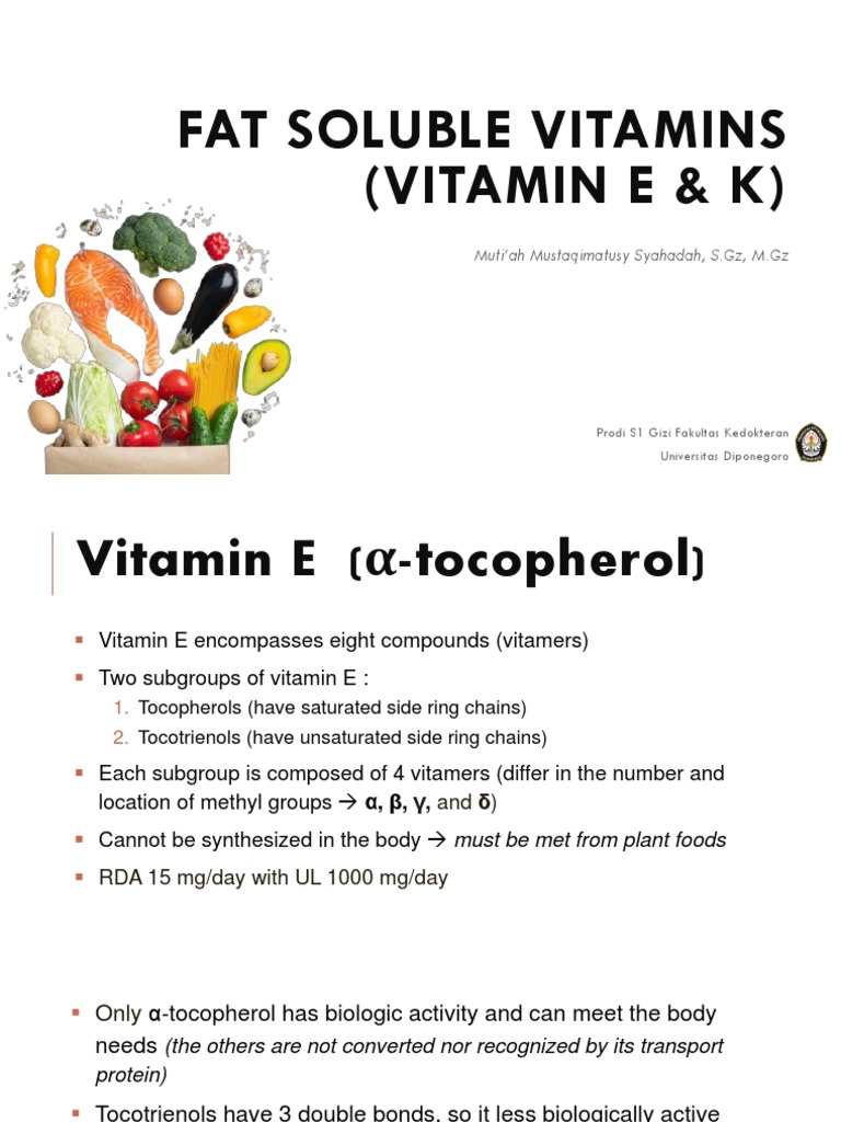 5 Vitamin E & K PDF Lipoprotein Coagulation