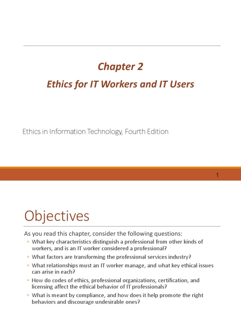 Chapter 2 Ethics For It Workers And It User Pdf Regulatory