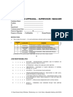 Appraisal Form Manager and Supervisor Level