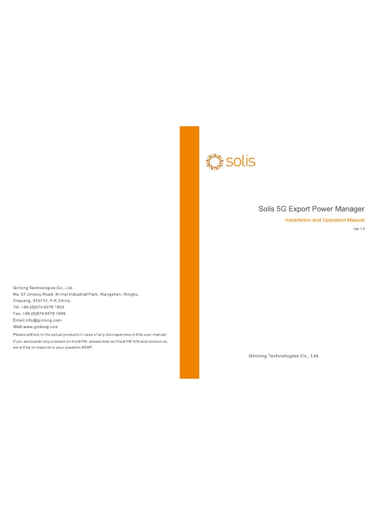 Solis Manual EPM 5G V1,2 PDF