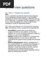 C Interview Questions: Q1) - What Is C Programming Language?