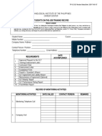 TIP-CC-032 Students OJT Record