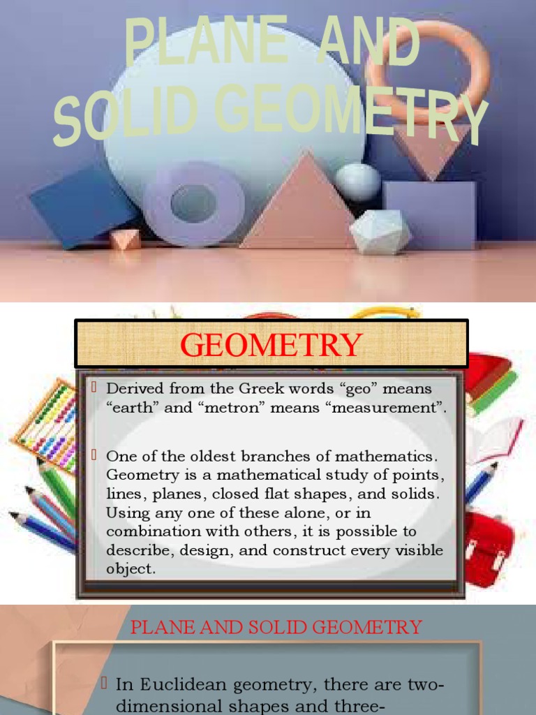 Plane and Solid Geometry PDF Area Line (Geometry)