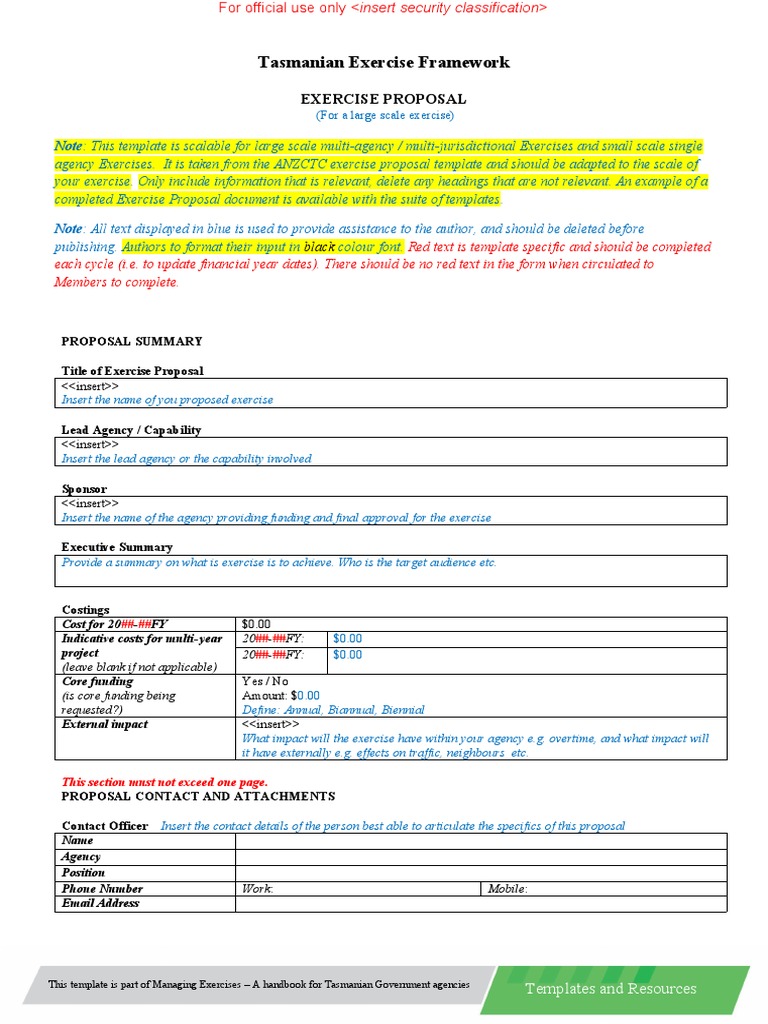 Exercise Proposal Template for Agencies | PDF | Risk | Risk Management