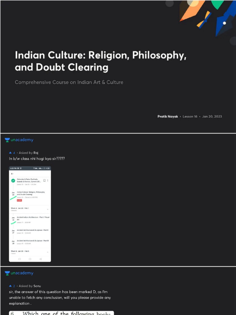 Indian Culture Religion Philosophy and Doubt Clearing No Anno | PDF