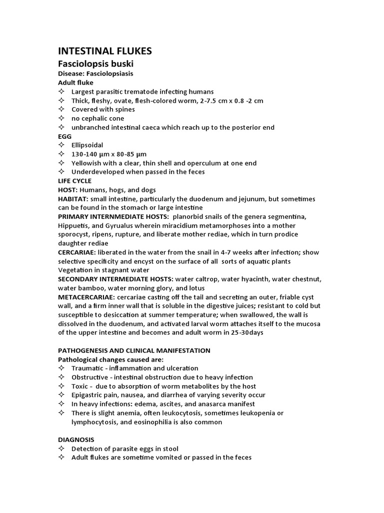 Intestinal Flukes | PDF | Medical Specialties | Clinical Medicine