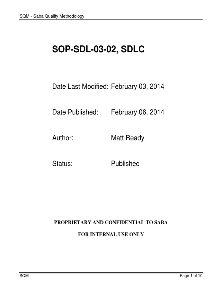 SDLC PDF Software Development Process Business