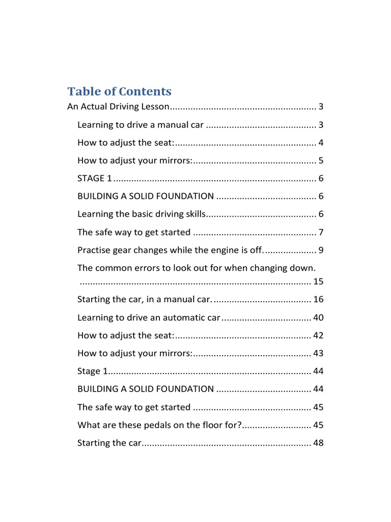 A Perfect Driving Handbook For Beginners For All Types Of Cars Pdf