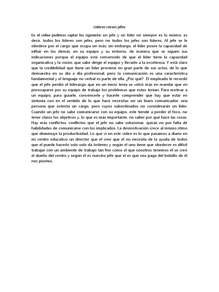 Lideres Versus Jefes Pdf