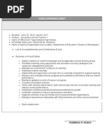 rosAS WORK EXPERIENCE SHEET