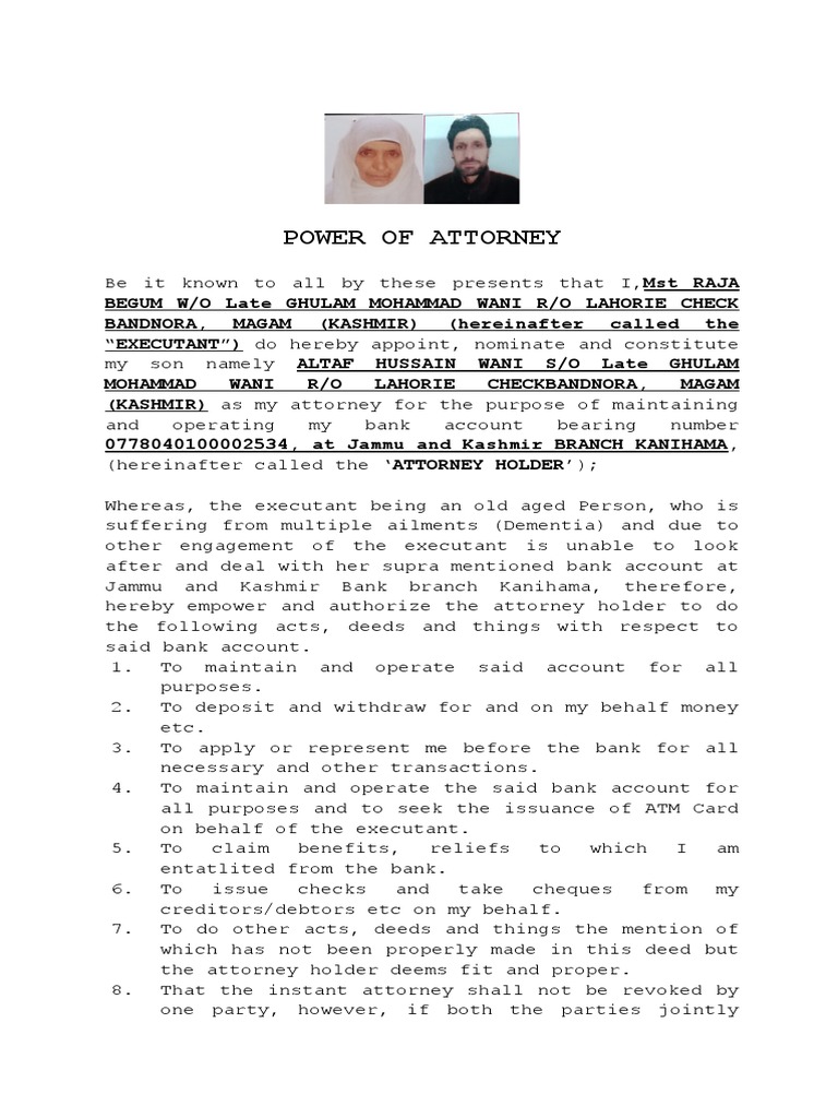 Power of Attorney Bank Altaf | PDF
