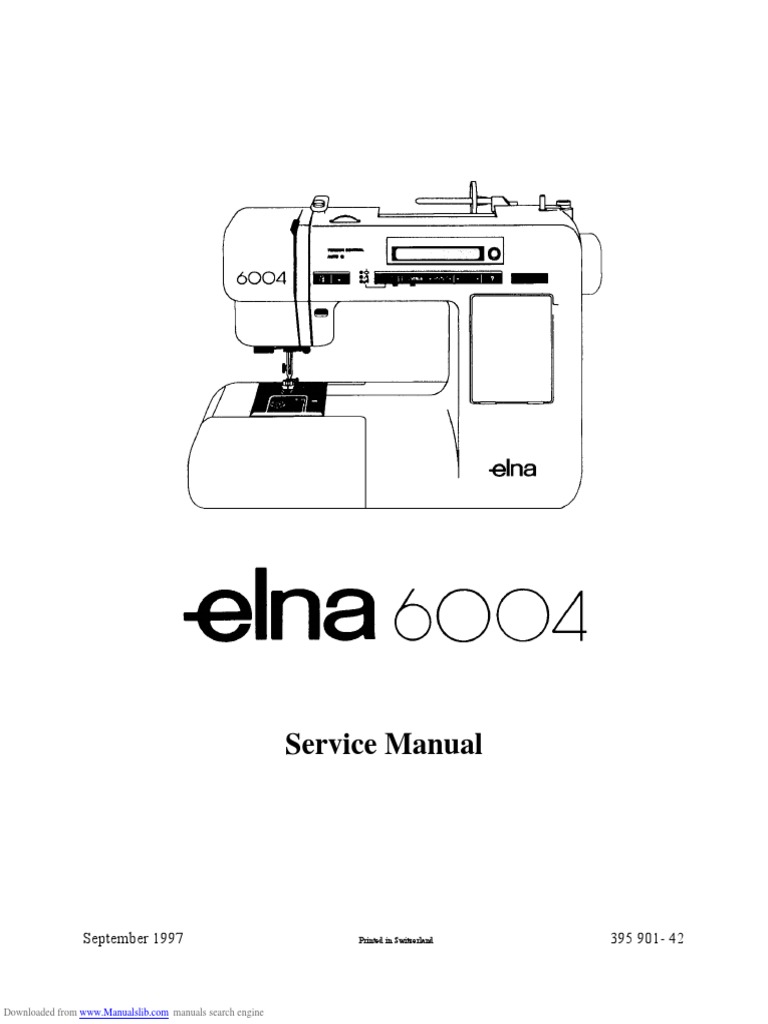 Elna 6004 Service Manual PDF Electrical Connector Sewing Machine
