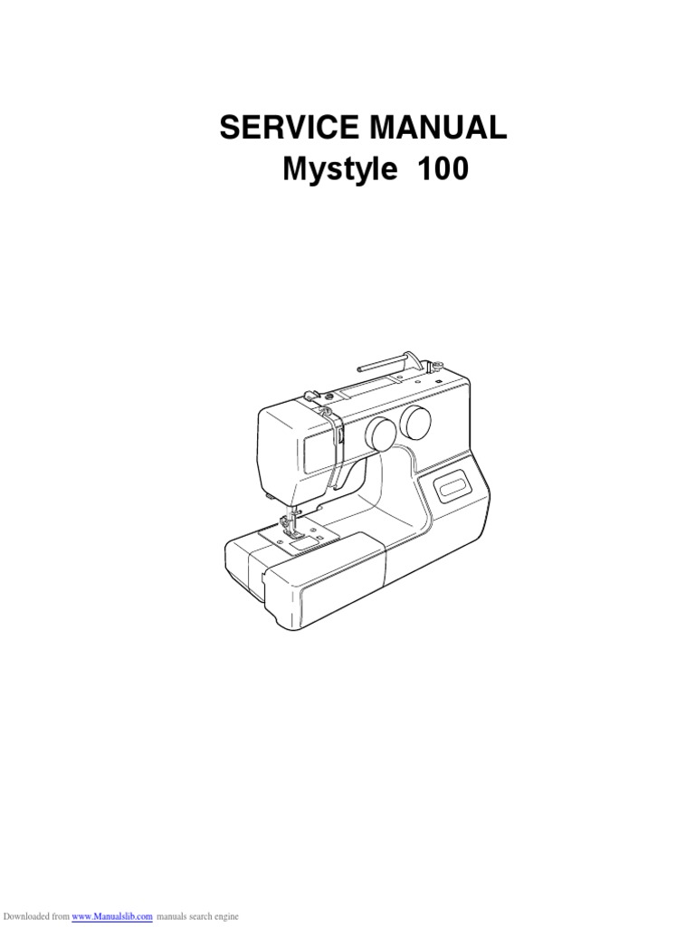 Janome Mystyle 100 Service Manual PDF Sewing Machine Belt