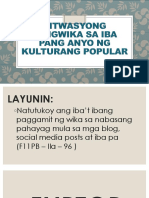 Sitwasyong Pangwika Sa Iba Pang Anyo NG Kulturang PDF